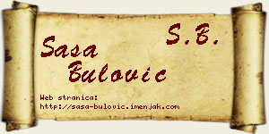 Saša Bulović vizit kartica